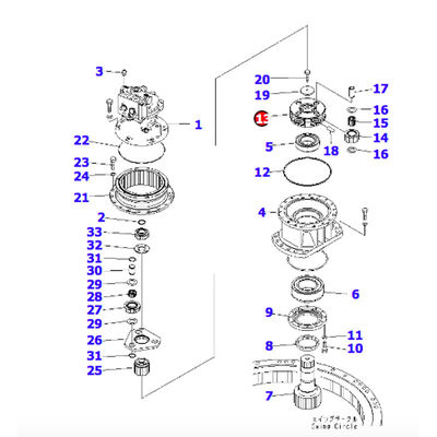 Части экскаватора отбрасывают Pin вала шестерни PC200-8 206-26-69111 вала